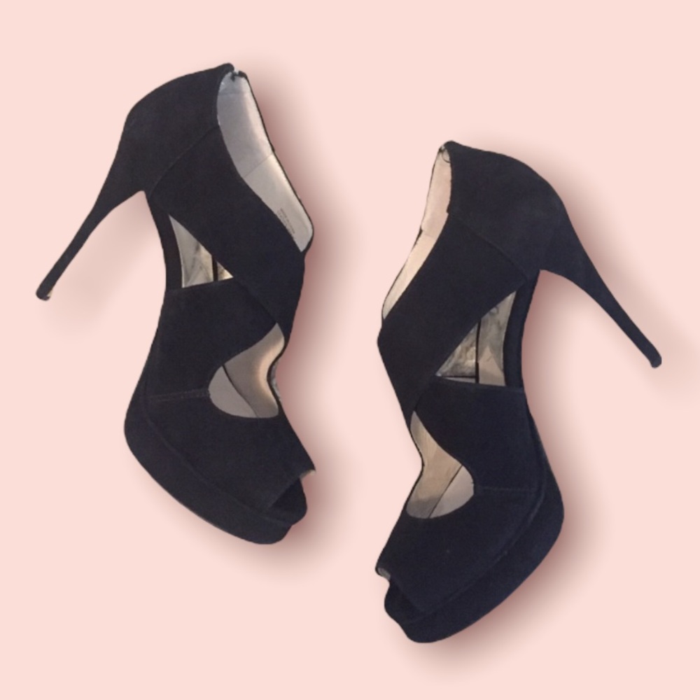 Michael Kors Black Suede Platform Heels